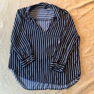Stripped top with 3/4 sleeves
